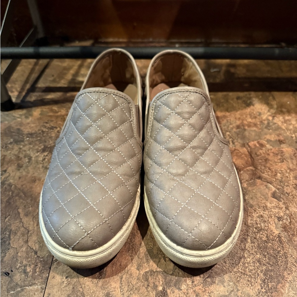 Steve Madden Quilted Gray Slip-On Sneakers